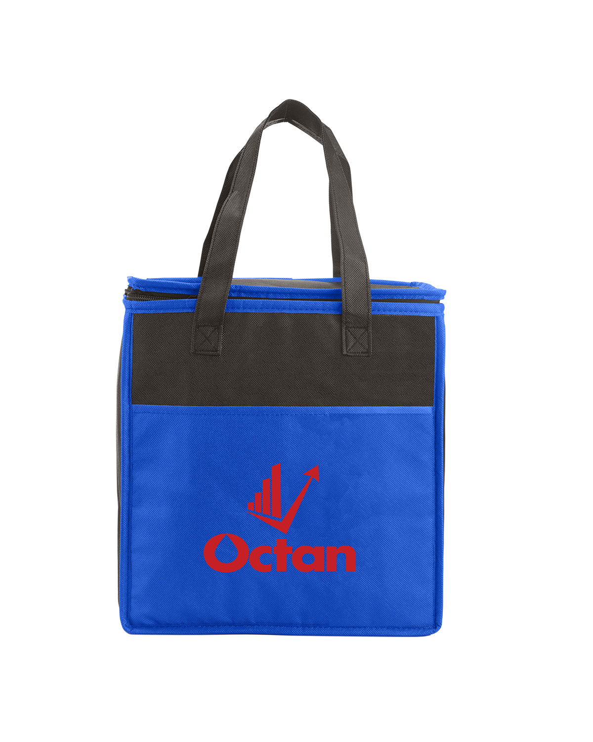 Two-Tone Flat Top Insulated Non-Woven Shopping Tote Bag 12