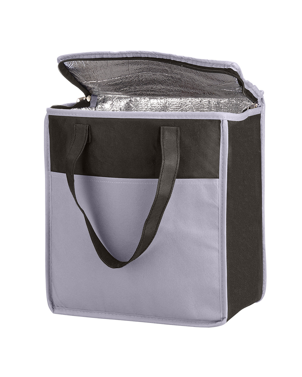 Two-Tone Flat Top Insulated Non-Woven Shopping Tote Bag 19