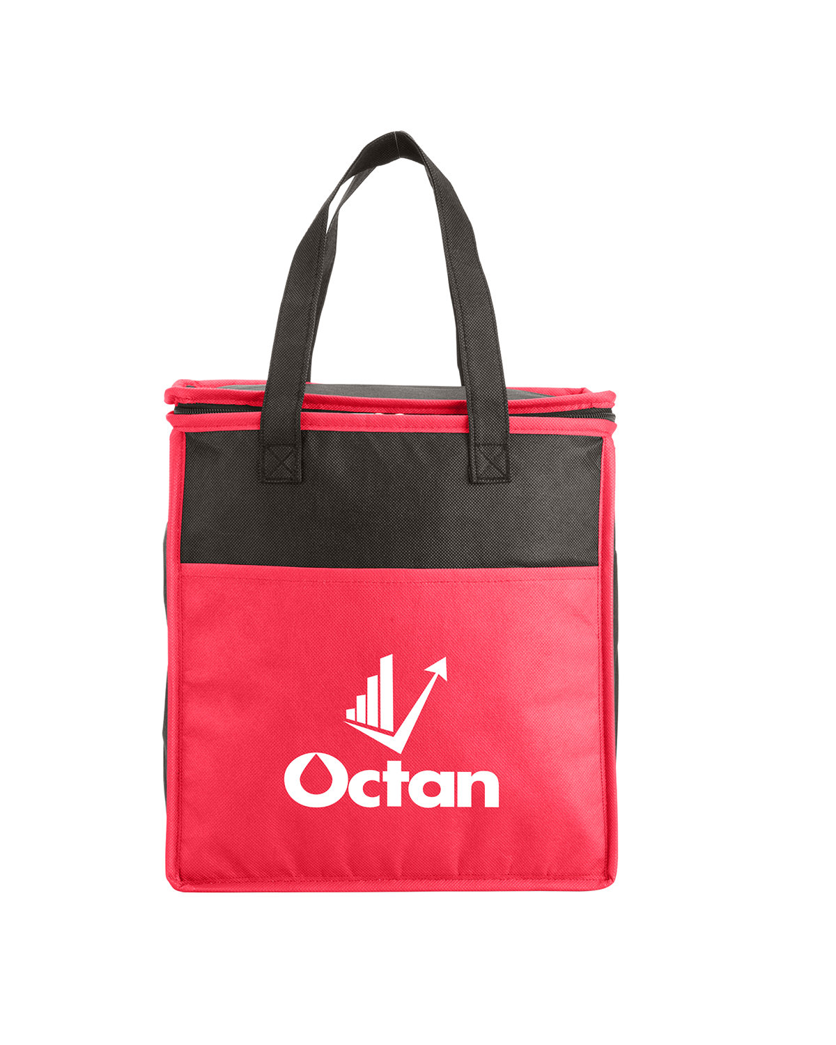 Two-Tone Flat Top Insulated Non-Woven Shopping Tote Bag 22