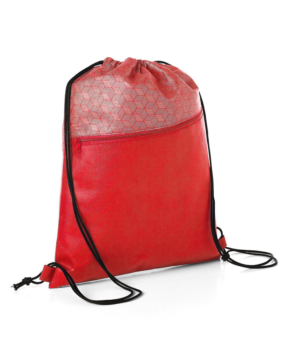 Hexagon Pattern Non-Woven Drawstring Backpack. 6