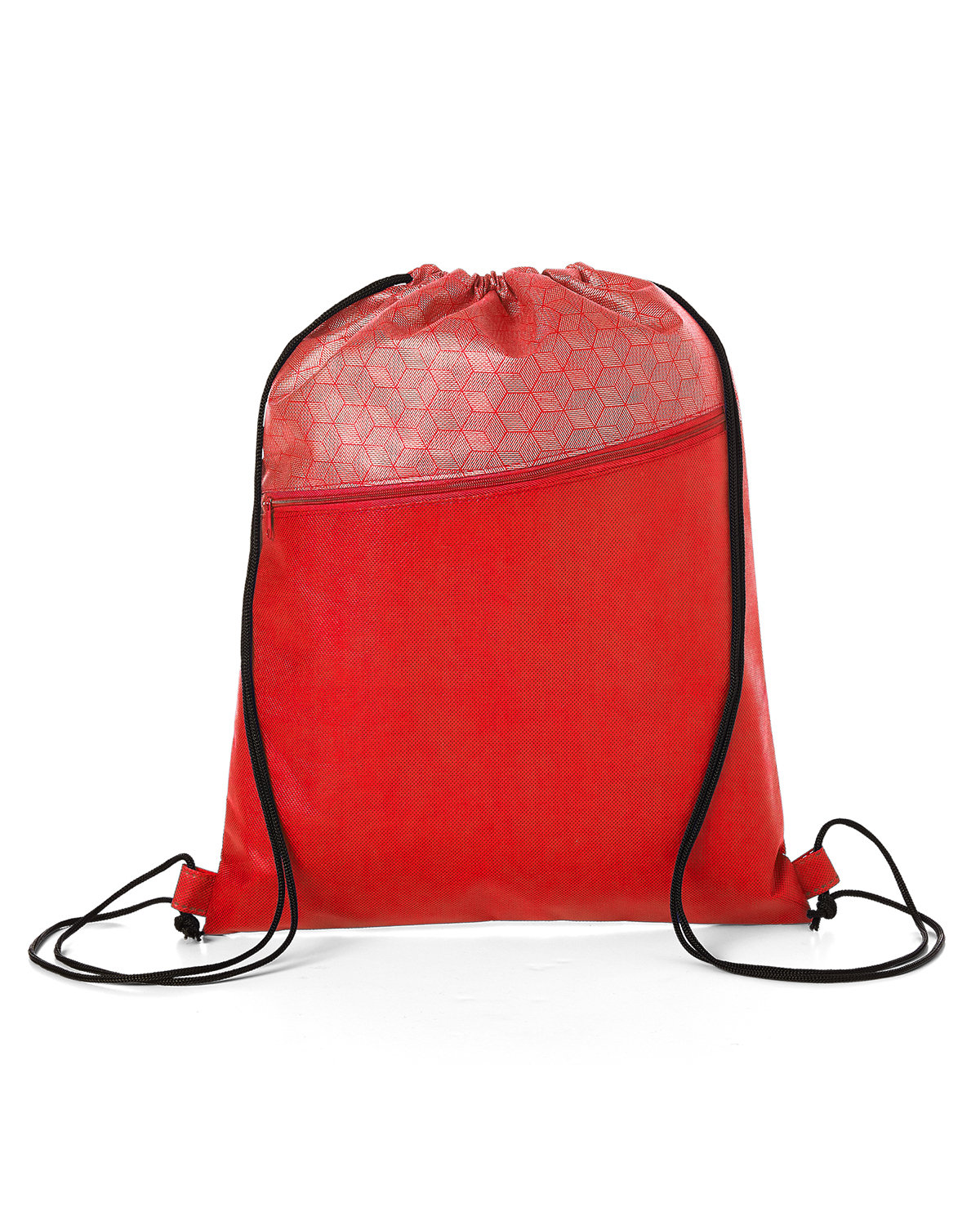 Hexagon Pattern Non-Woven Drawstring Backpack. 7