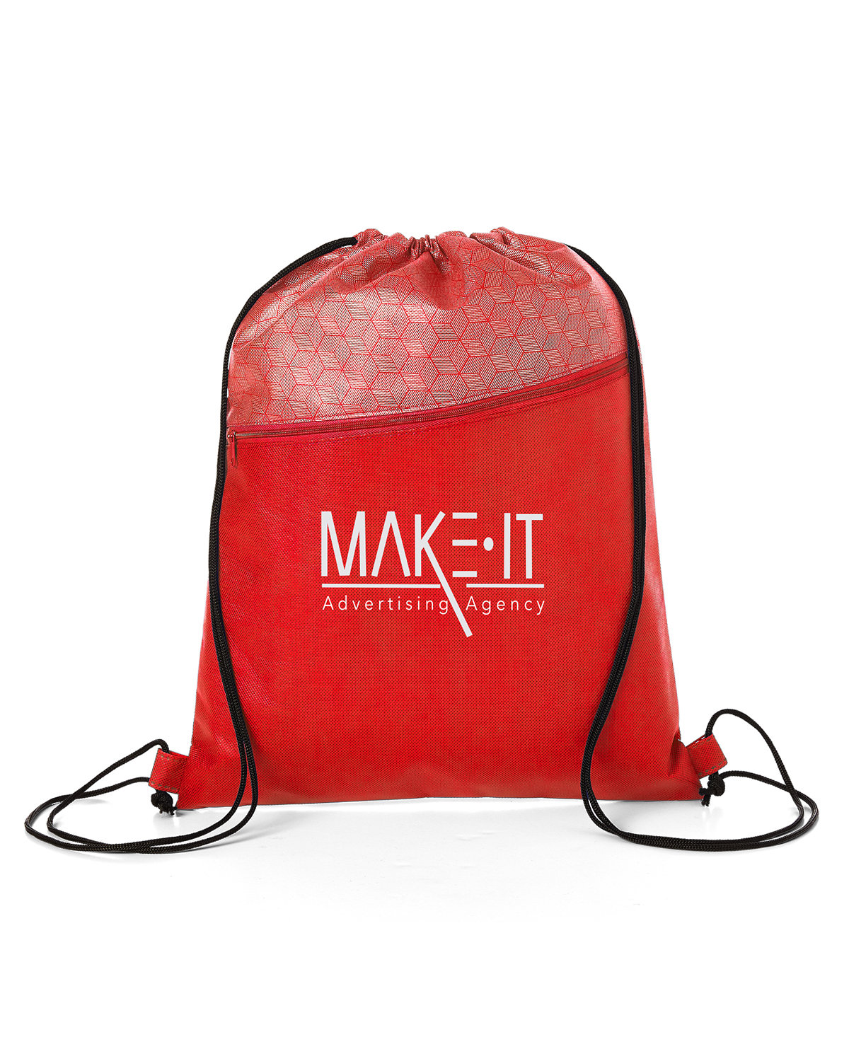 Hexagon Pattern Non-Woven Drawstring Backpack. 10