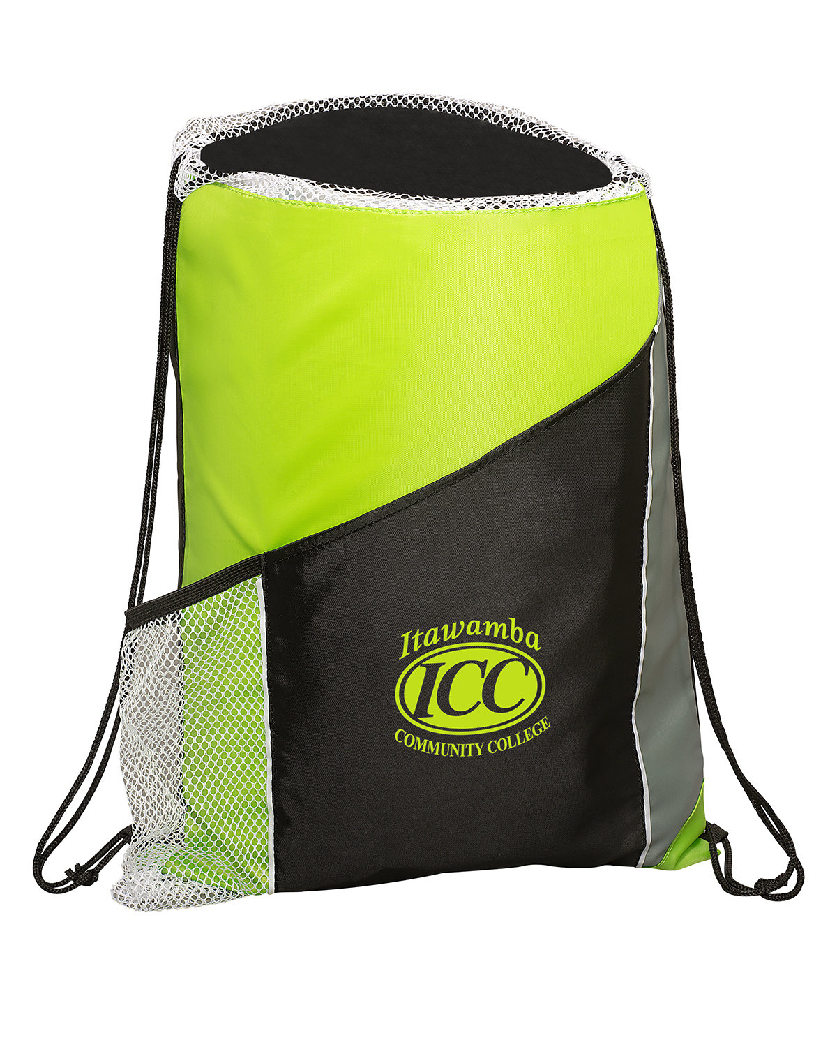 Sprint Angled Drawstring Sports Bag With Pockets. 18