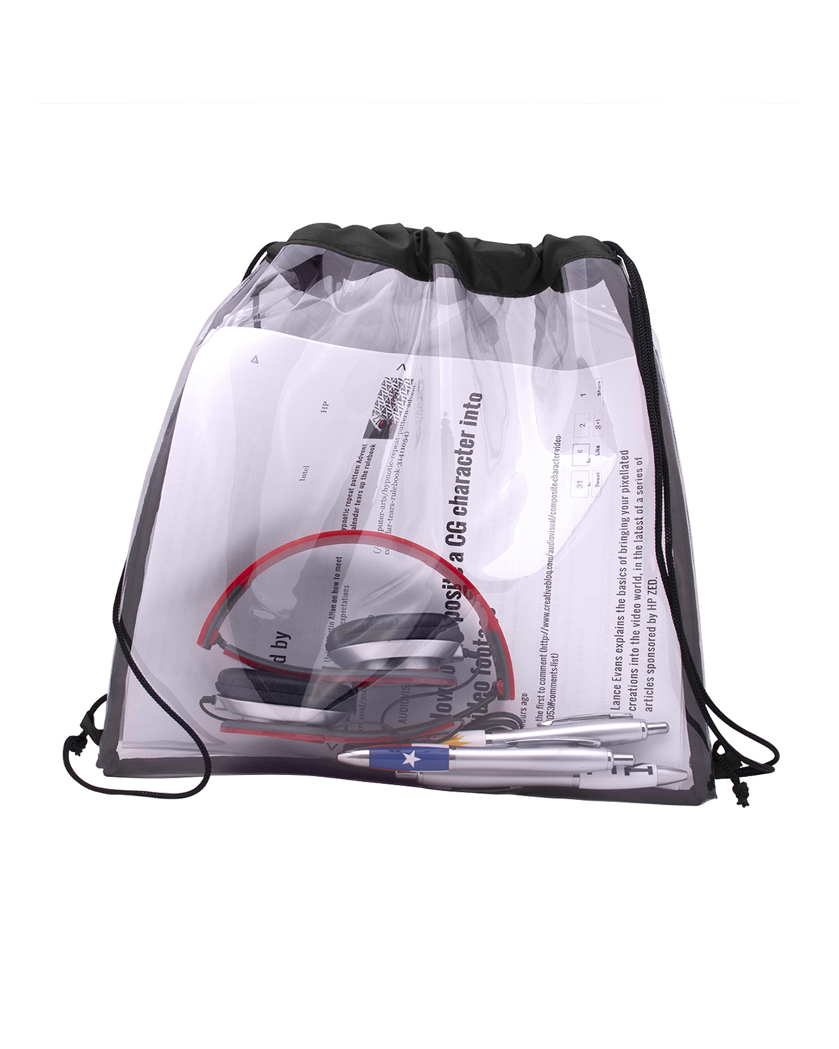 All Access Clear Stadium Drawstring Bag 21
