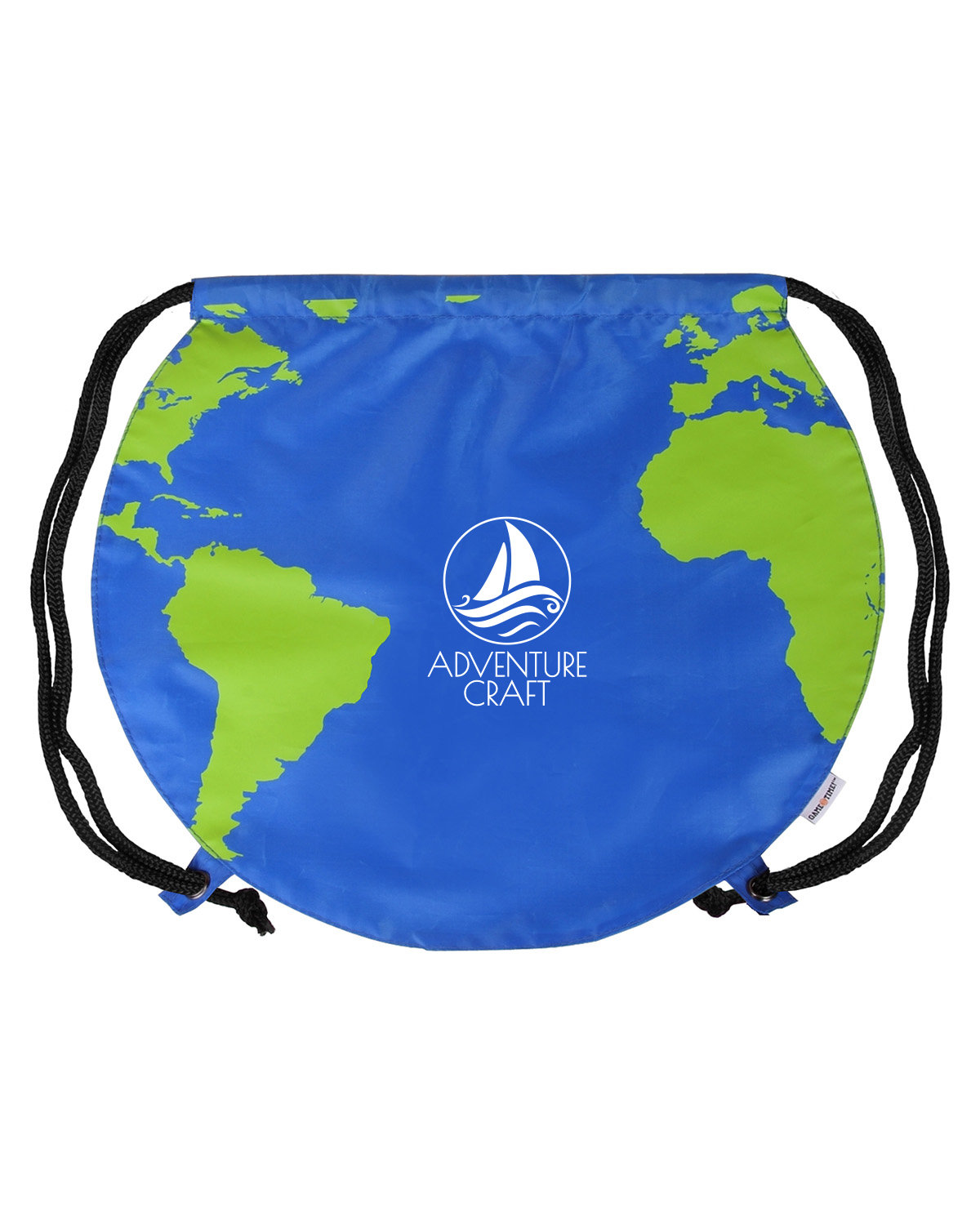 Recycled Polyester Globe Earth Drawstring Bag 7