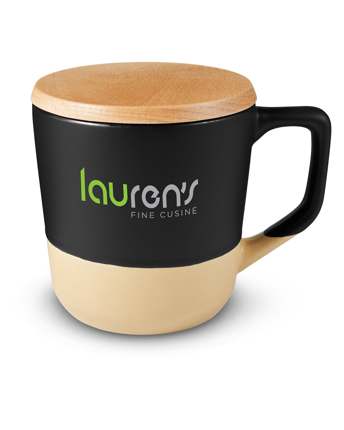 16.5 oz Boston Ceramic Mug With Wood Lid