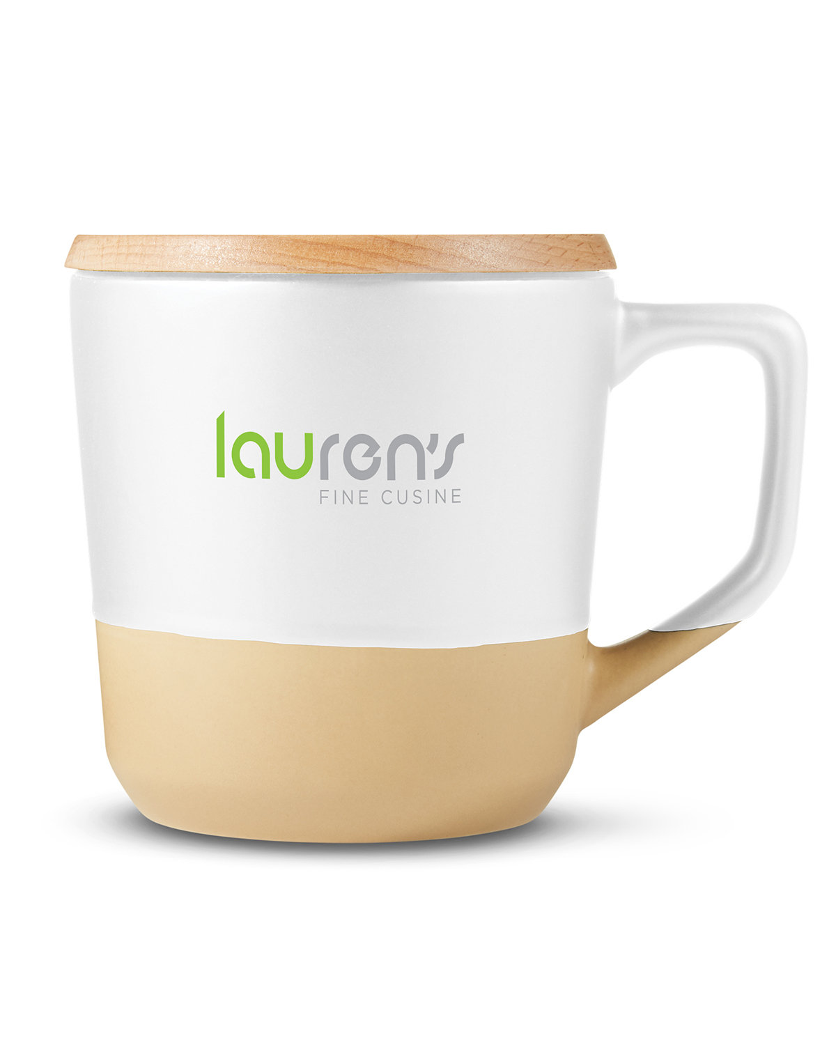 16.5 oz Boston Ceramic Mug With Wood Lid 5