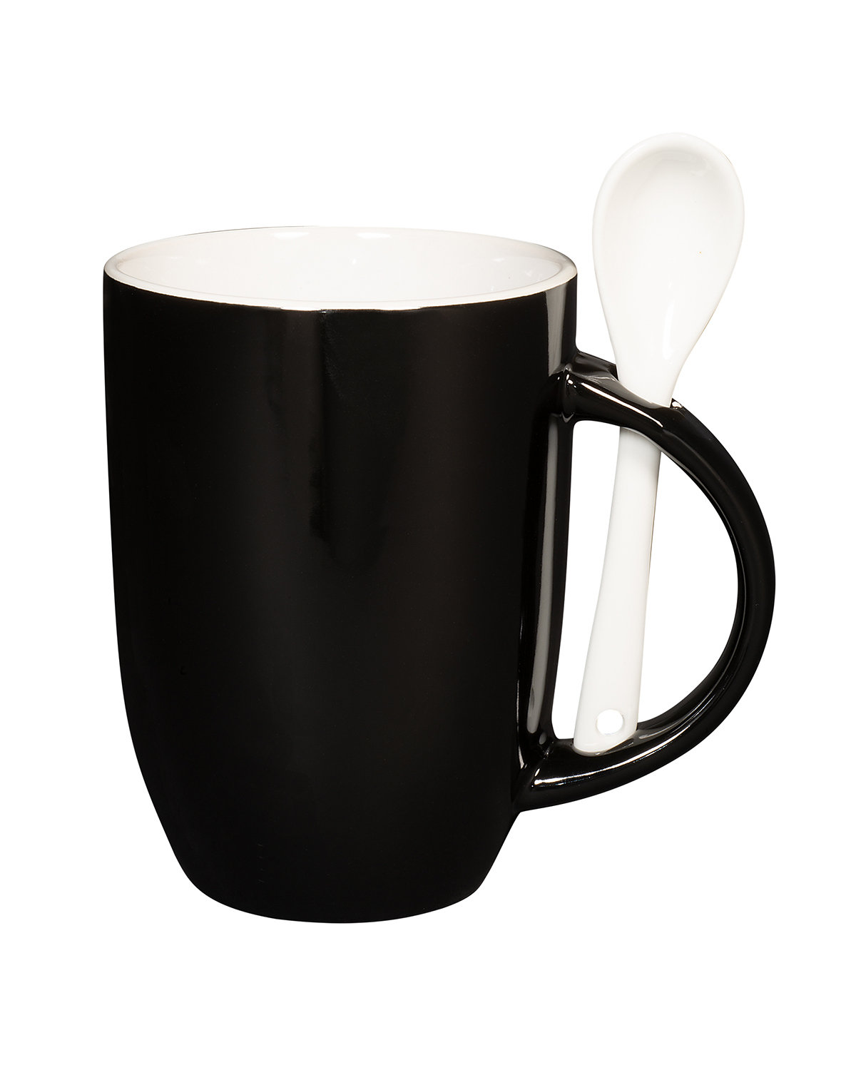 12 oz Dapper Ceramic Mug With Spoon 4