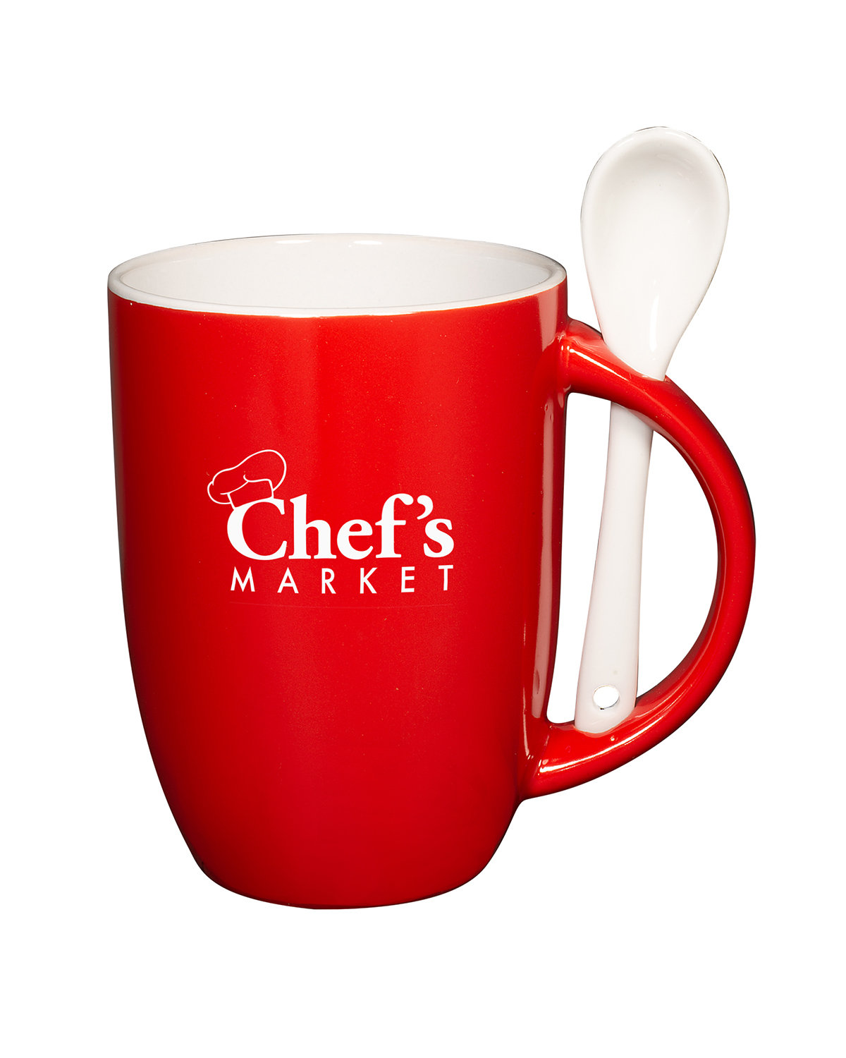 12 oz Dapper Ceramic Mug With Spoon 1