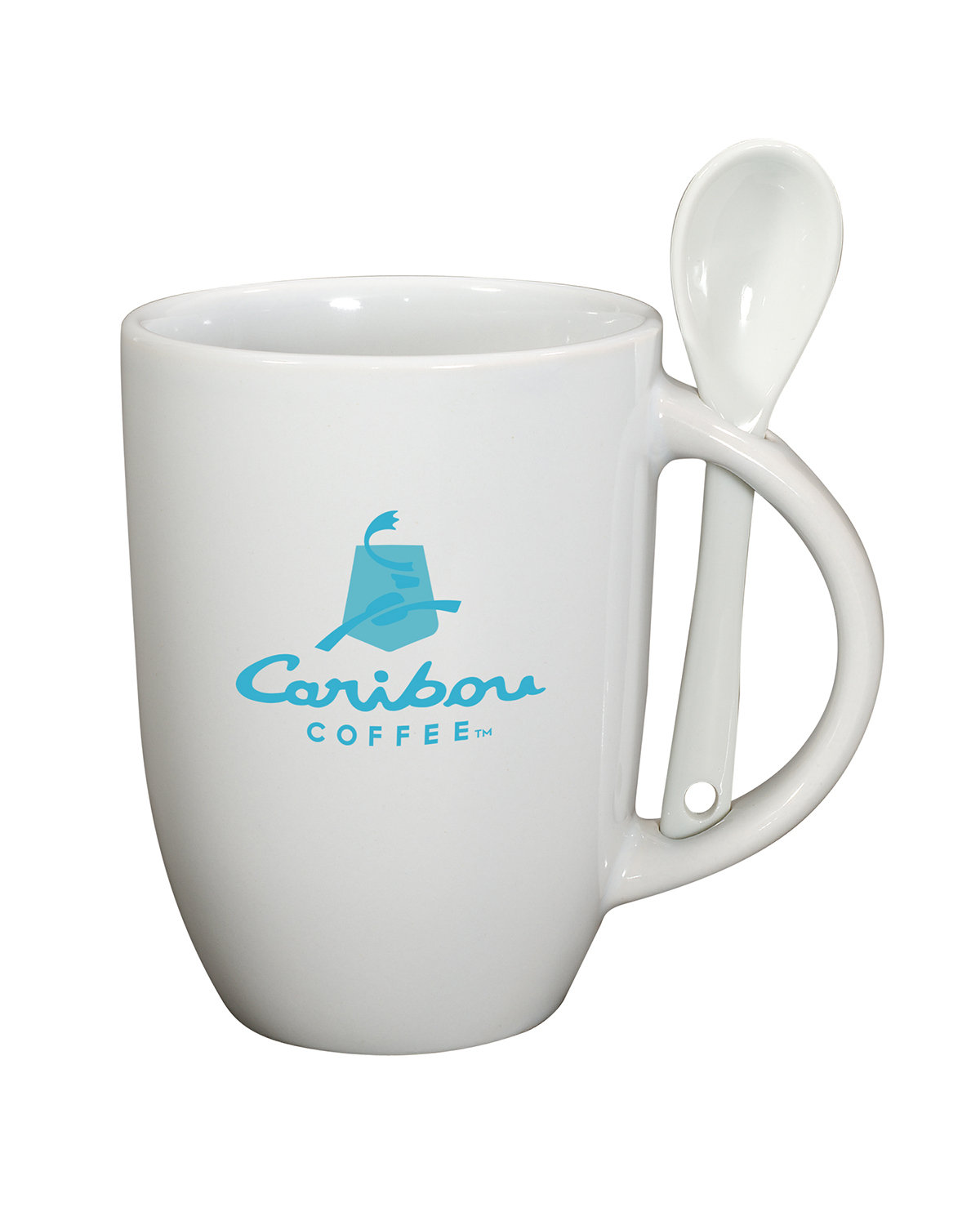 12 oz Dapper Ceramic Mug With Spoon 6