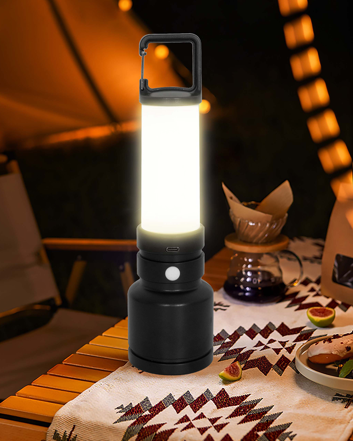 Dream Team 2-in-1 Recycled ABS Plastic Rechargeable Flashlight with Lantern 16