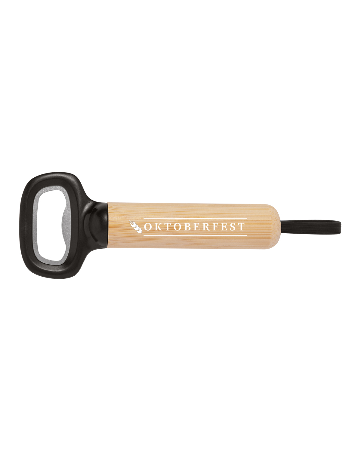 Bamboo Bottle Opener with Silicone Strap 3