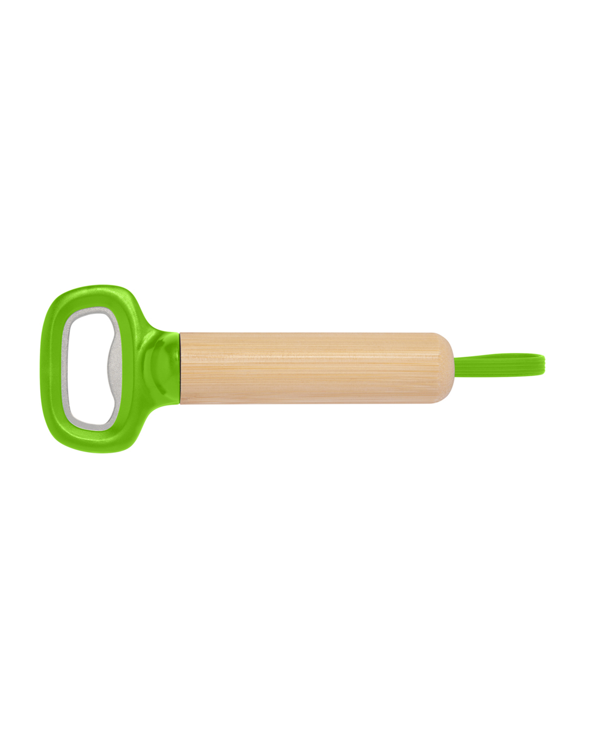 Bamboo Bottle Opener with Silicone Strap 2