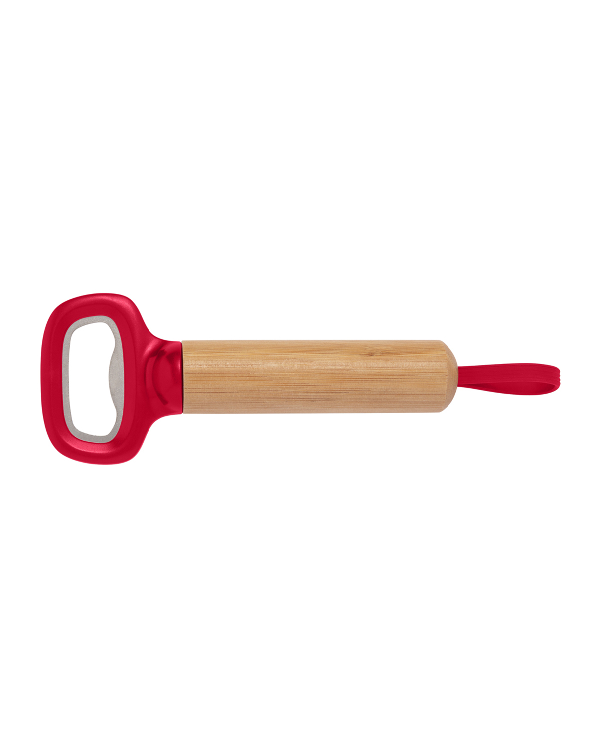 Bamboo Bottle Opener with Silicone Strap 25