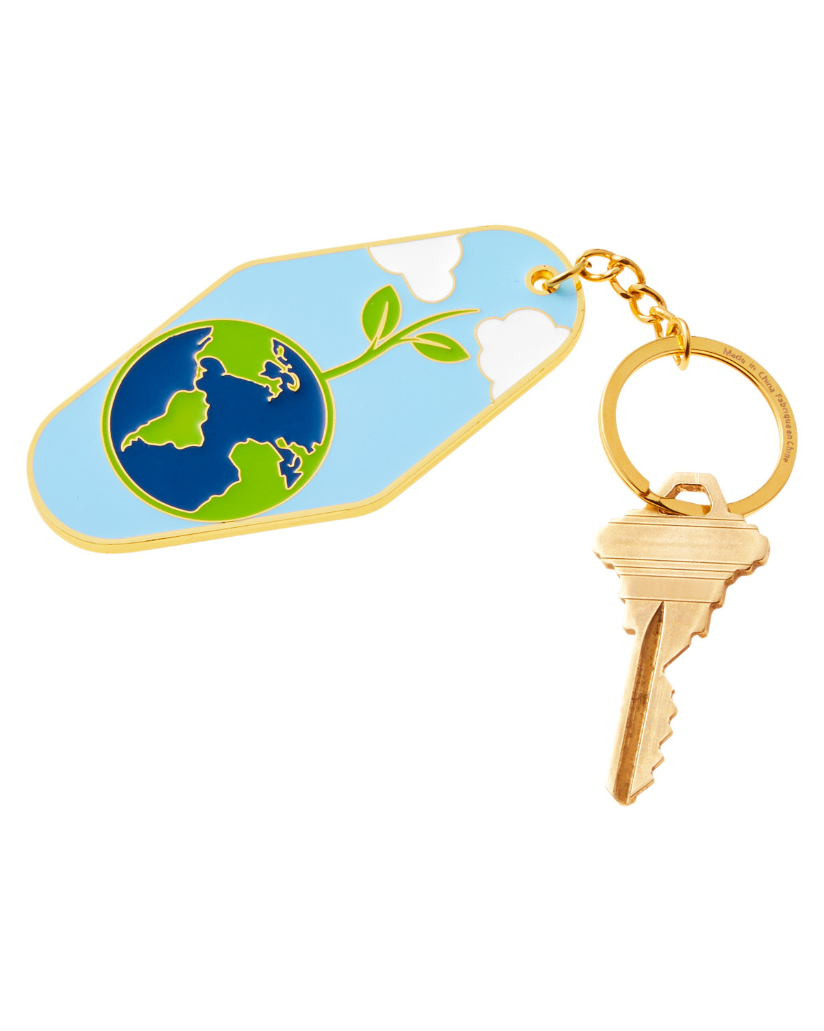 Earth Day Globe Metal Keychain