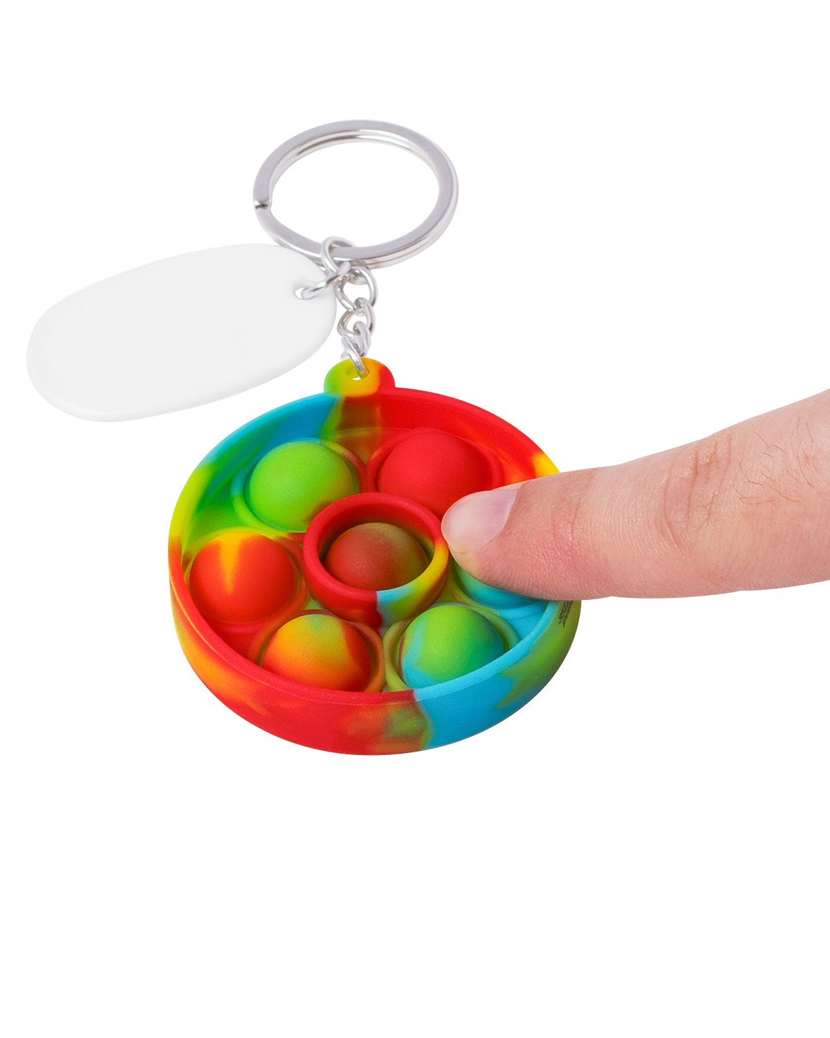 Push Pop Bubble Round Fidget Sensory Keychain 30