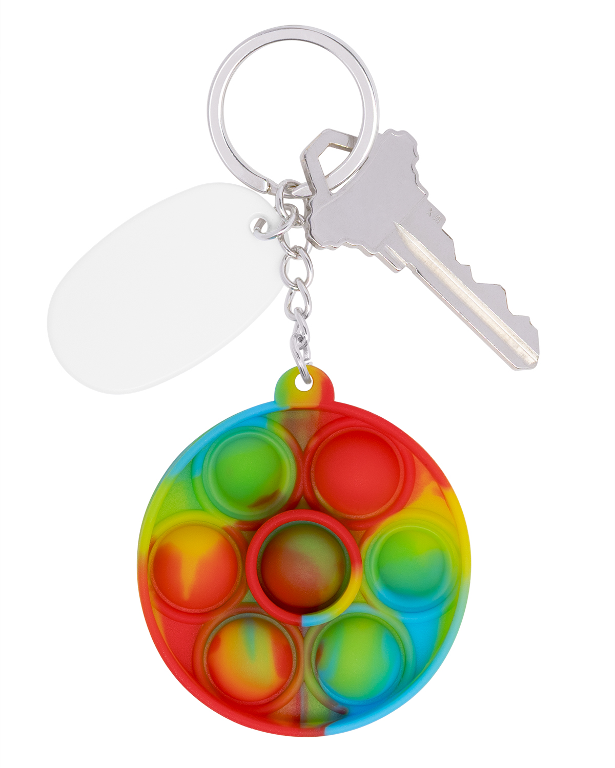 Push Pop Bubble Round Fidget Sensory Keychain 32