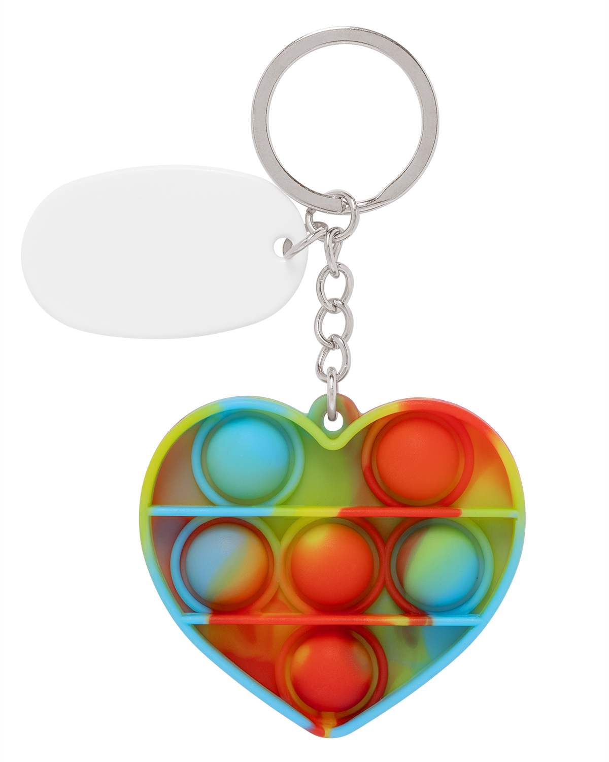 Push Pop Bubble Heart Fidget Sensory Keychain 18