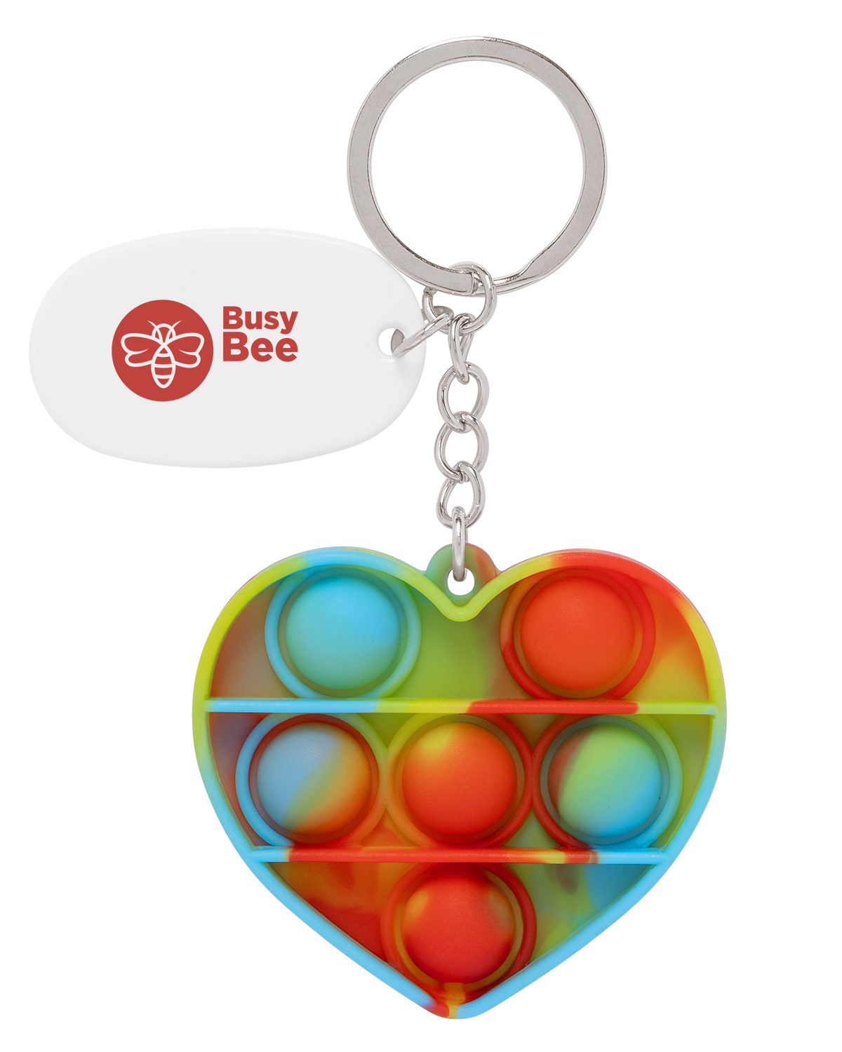Push Pop Bubble Heart Fidget Sensory Keychain 5
