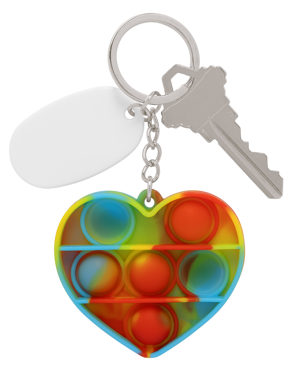 Push Pop Bubble Heart Fidget Sensory Keychain 15