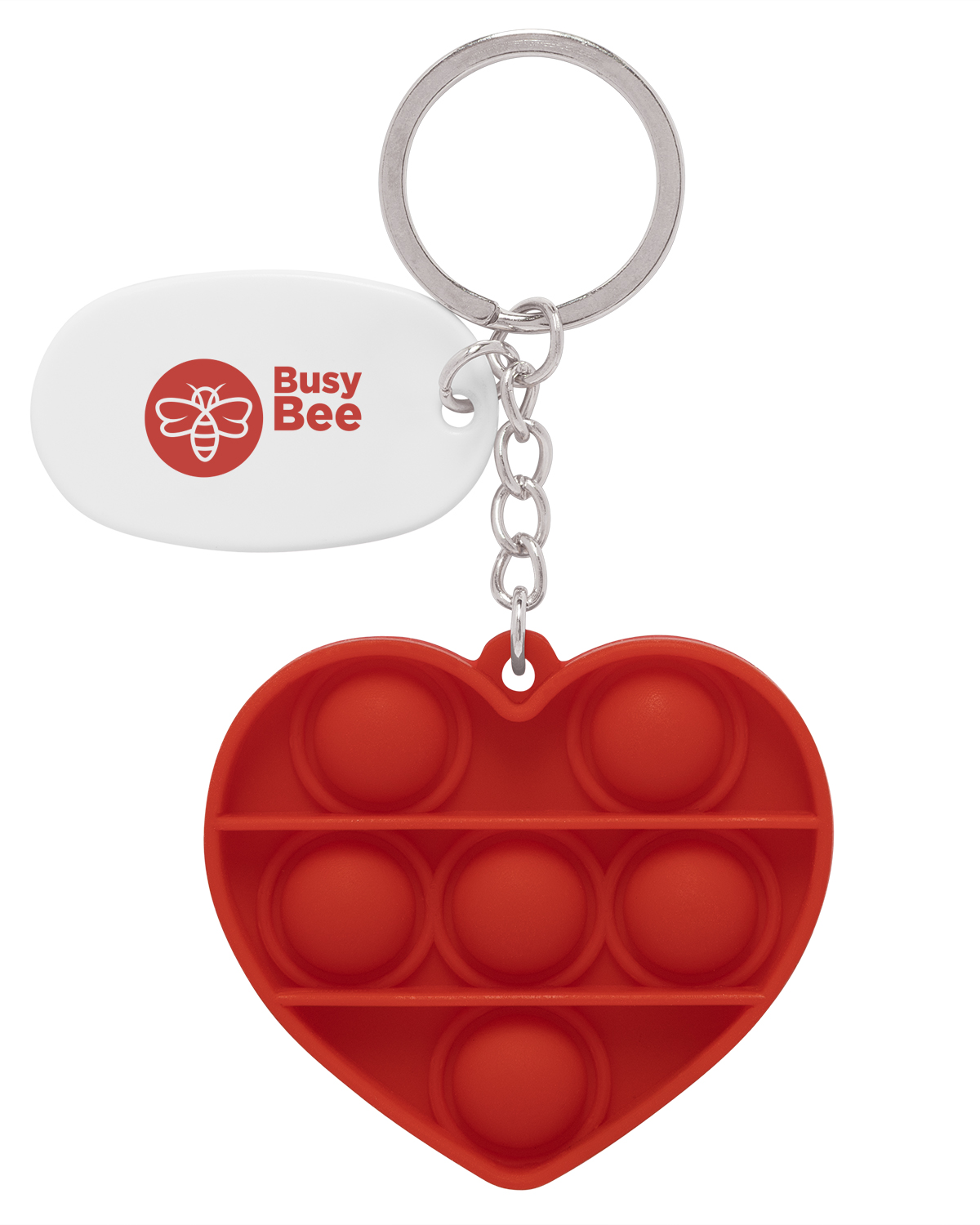 Push Pop Bubble Heart Fidget Sensory Keychain 20