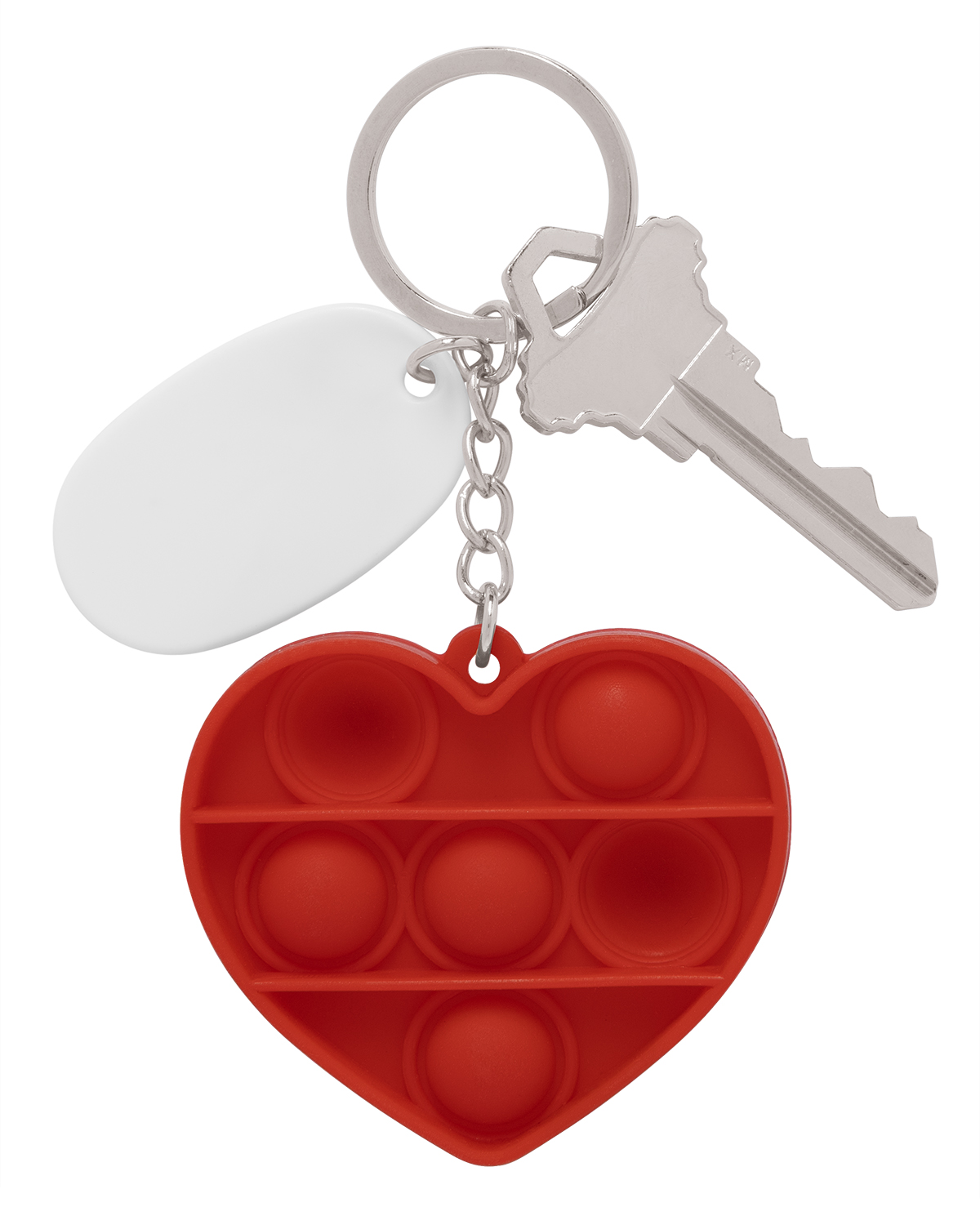Push Pop Bubble Heart Fidget Sensory Keychain 24