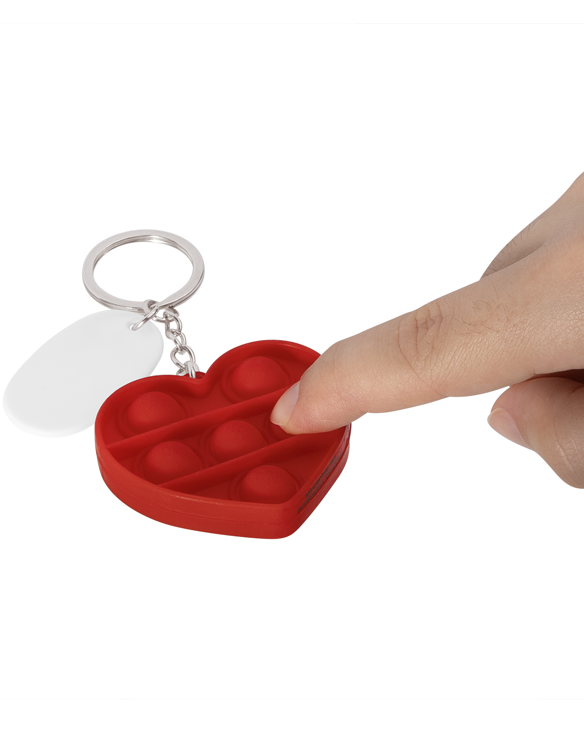 Push Pop Bubble Heart Fidget Sensory Keychain 16