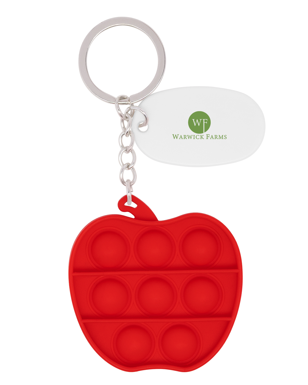 Push Pop Bubble Apple Fidget Sensory Keychain 12