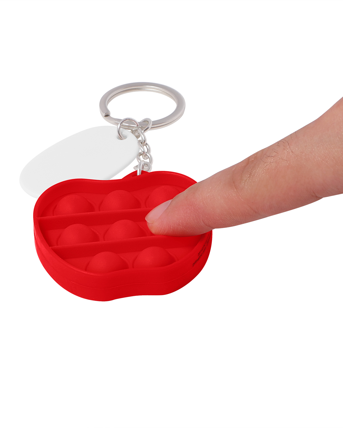 Push Pop Bubble Apple Fidget Sensory Keychain 2