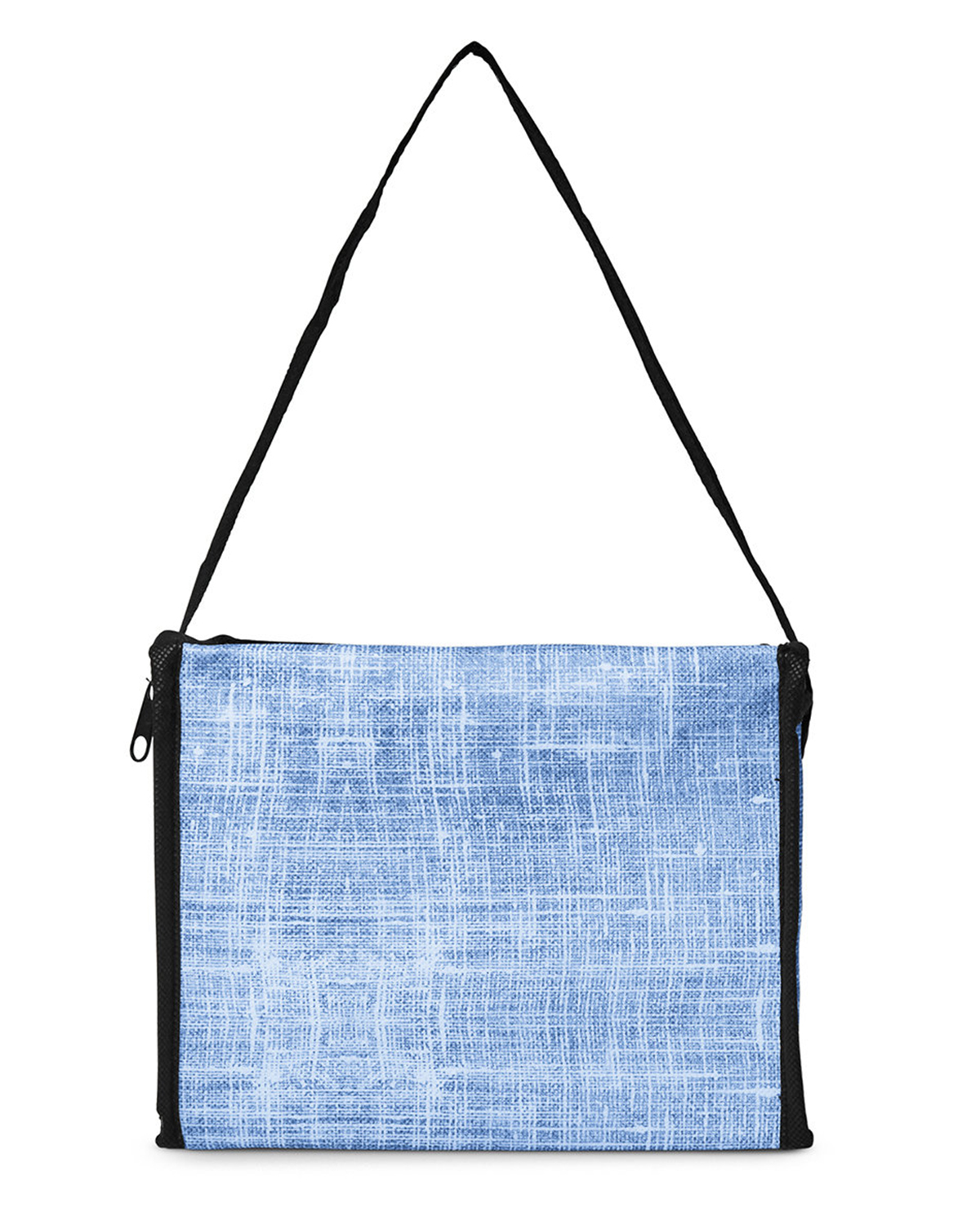 Denim Pattern Non-Woven 6-Pack Lunch Cooler Bag. 5