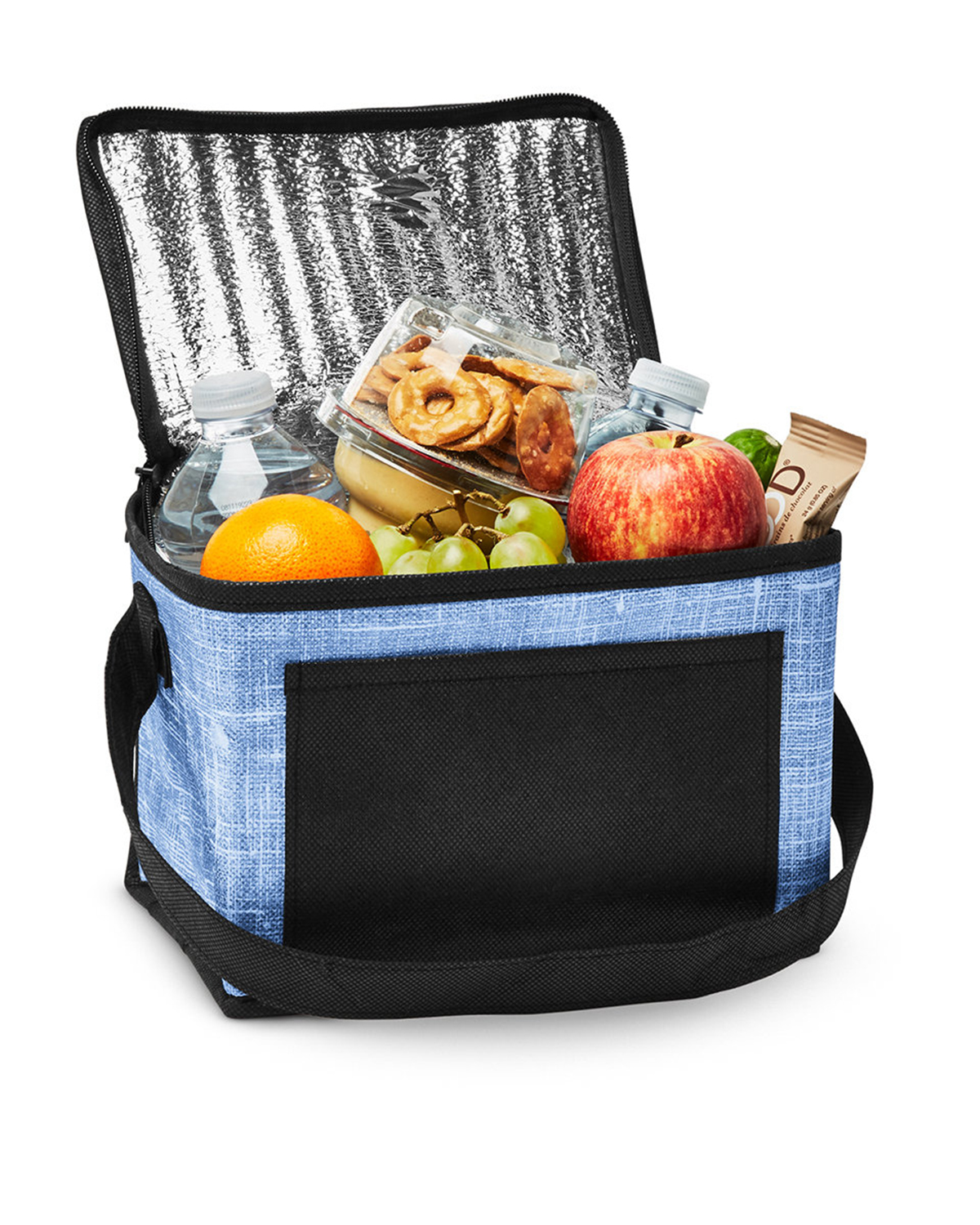 Denim Pattern Non-Woven 6-Pack Lunch Cooler Bag. 2