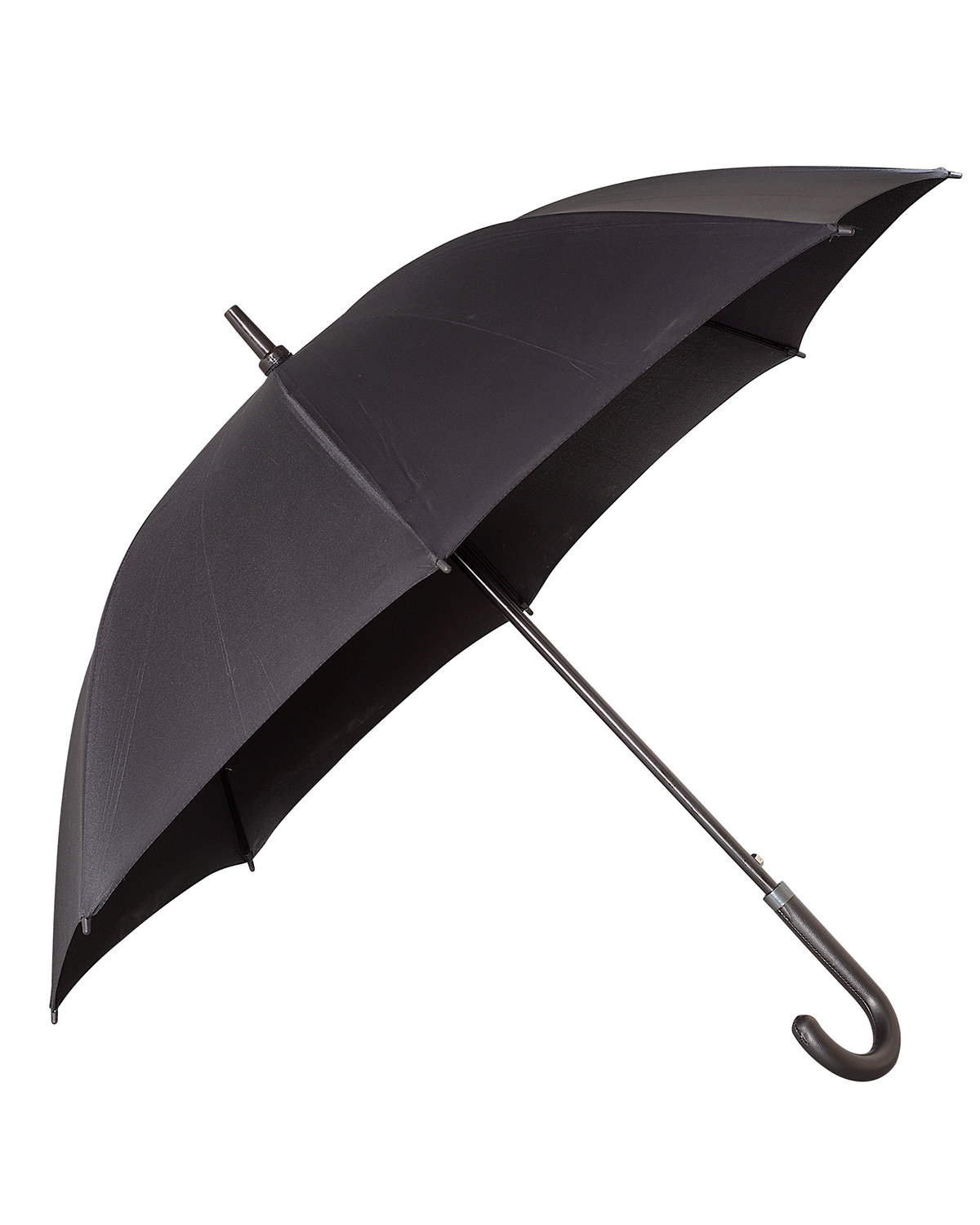 48" Arc Executive Umbrella With Curved Faux Leather Handle 1