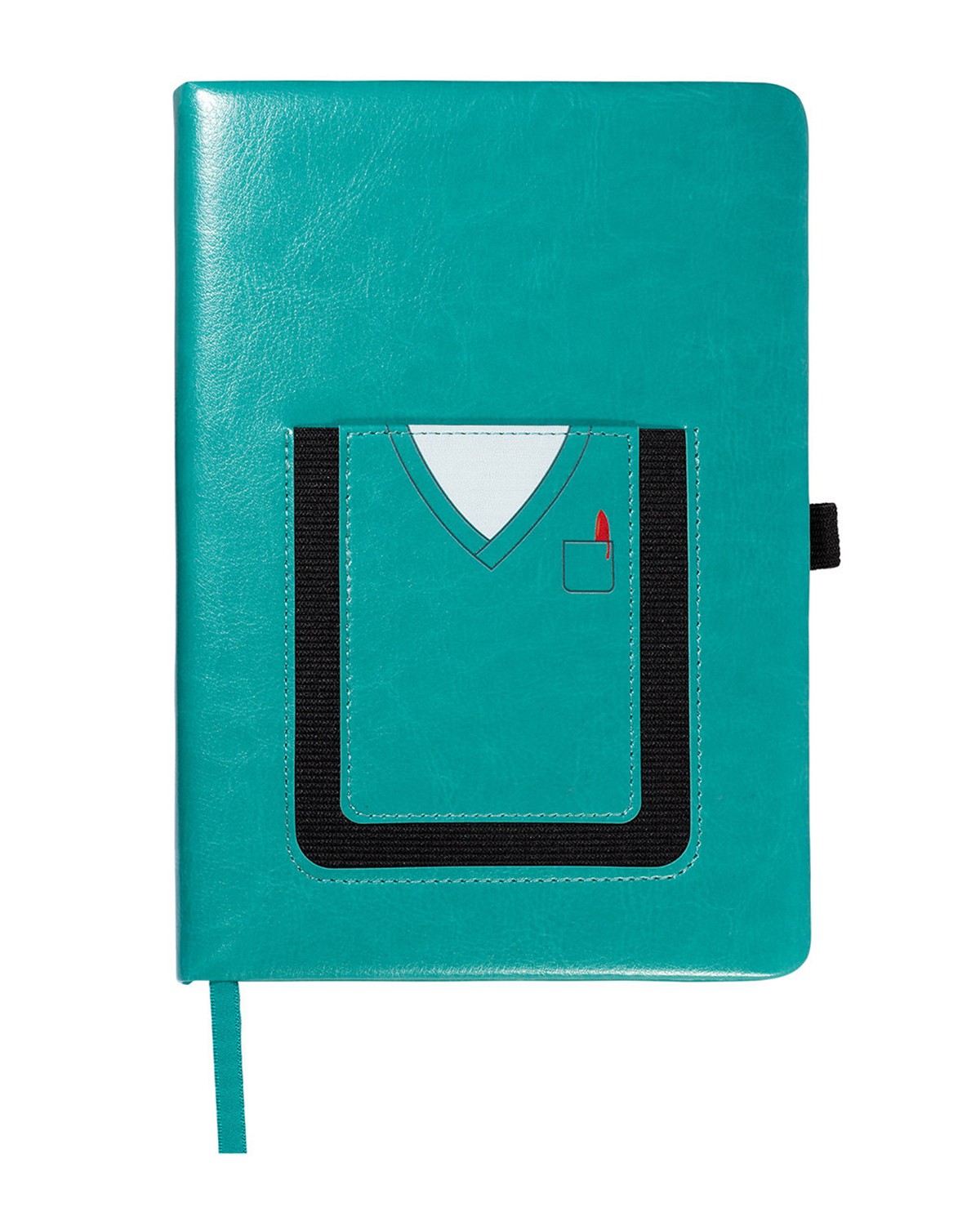 Medical Theme Journal Notebook With Cell Phone Pocket 5.8" X 8.3" 3