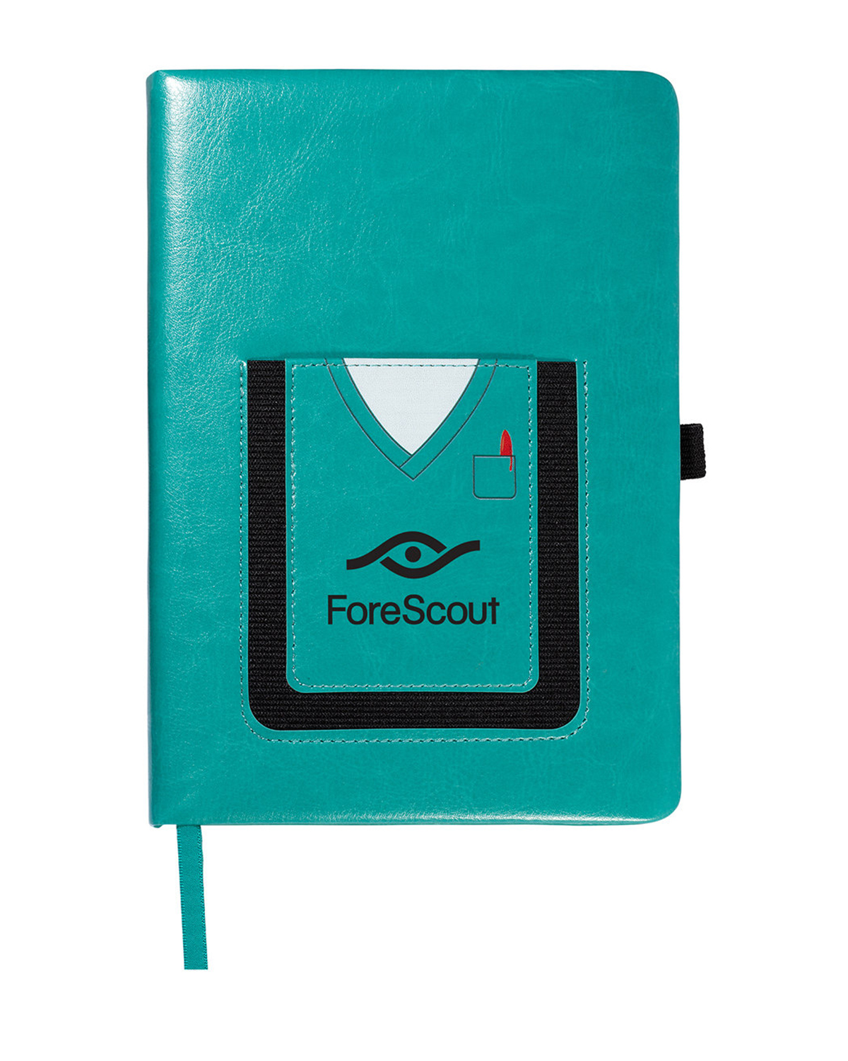Medical Theme Journal Notebook With Cell Phone Pocket 5.8" X 8.3" 1