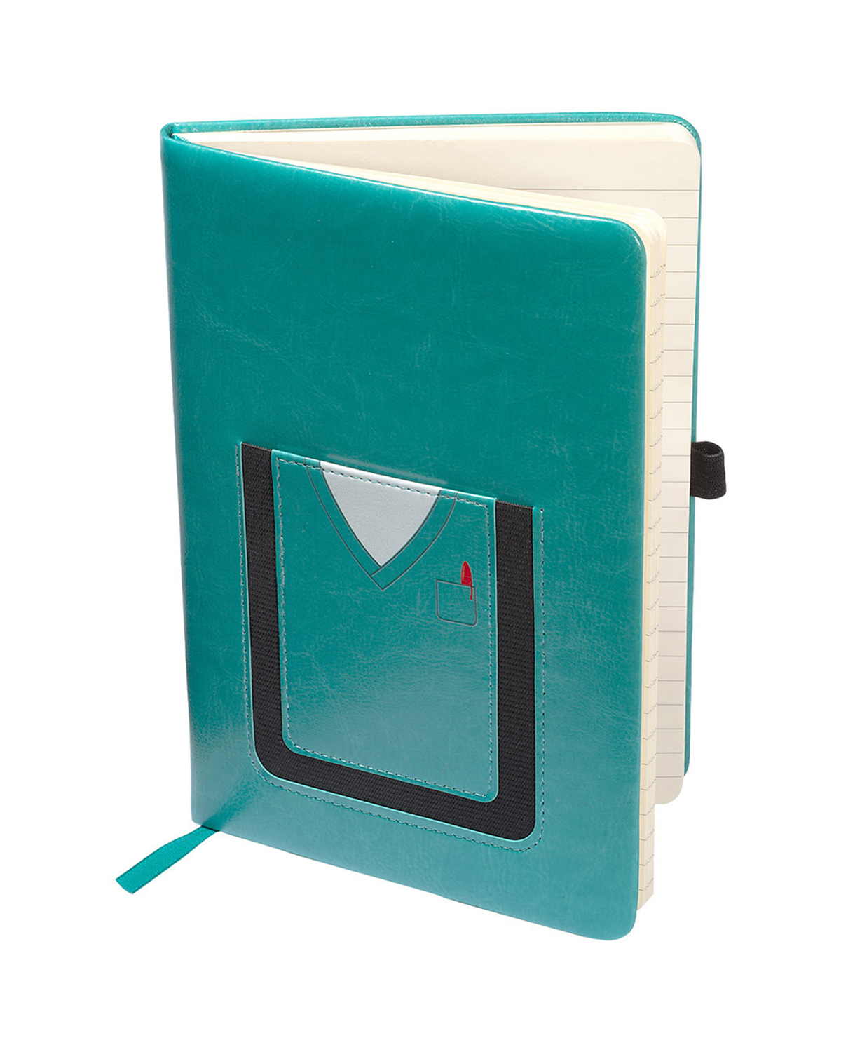 Medical Theme Journal Notebook With Cell Phone Pocket 5.8" X 8.3" 15
