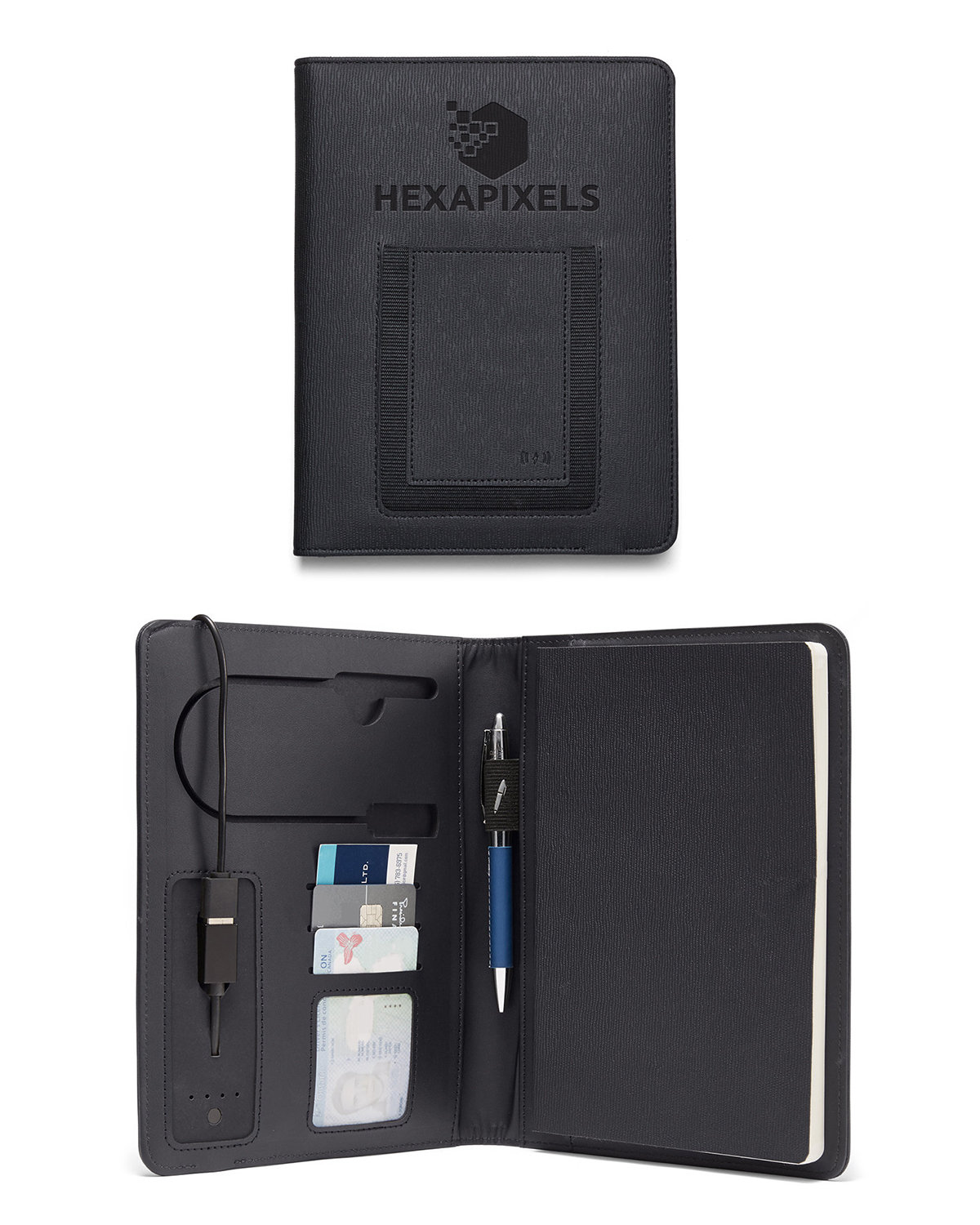 Roma 6"x8" Wireless Power Charger Refillable Journal