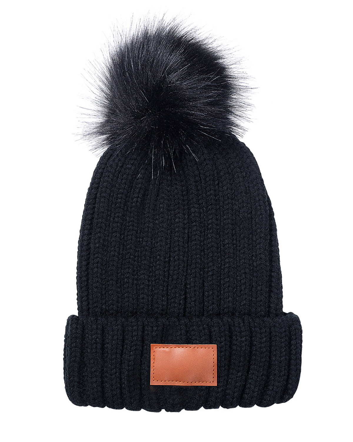 Knit Beanie With Fur Pom Pom 10