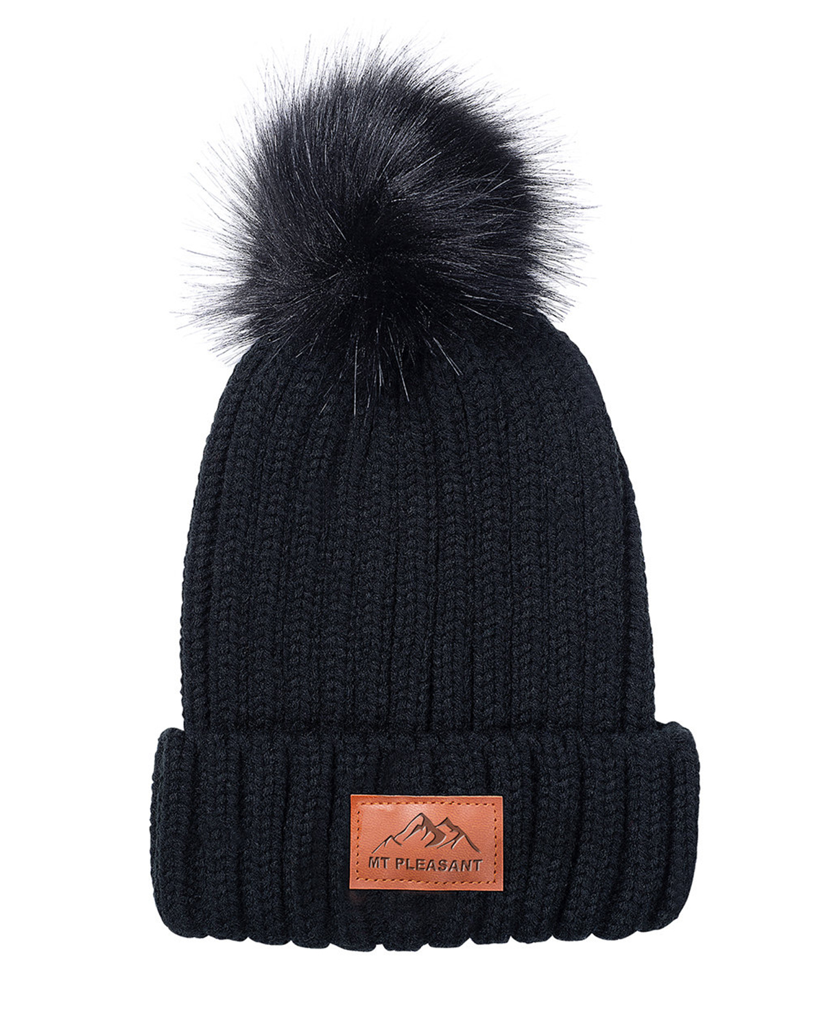 Knit Beanie With Fur Pom Pom 3