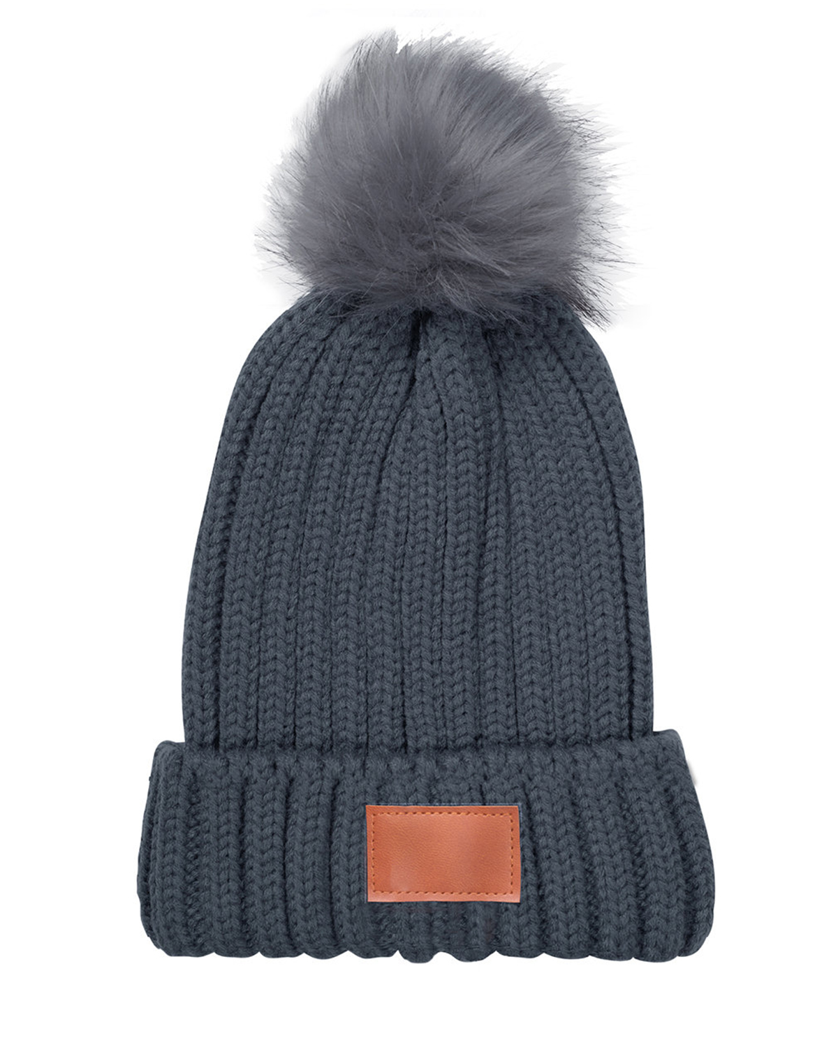Knit Beanie With Fur Pom Pom 8