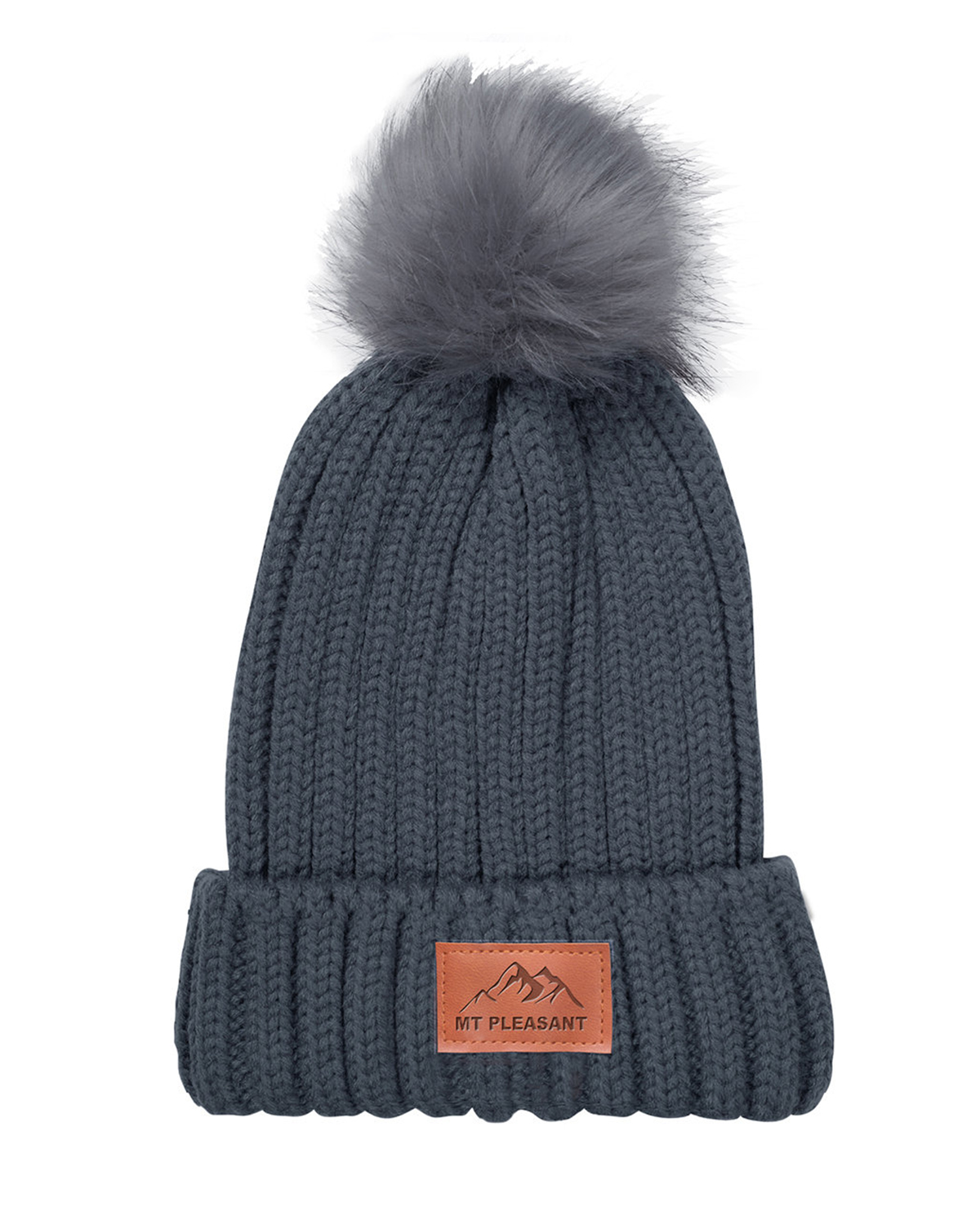 Knit Beanie With Fur Pom Pom 7