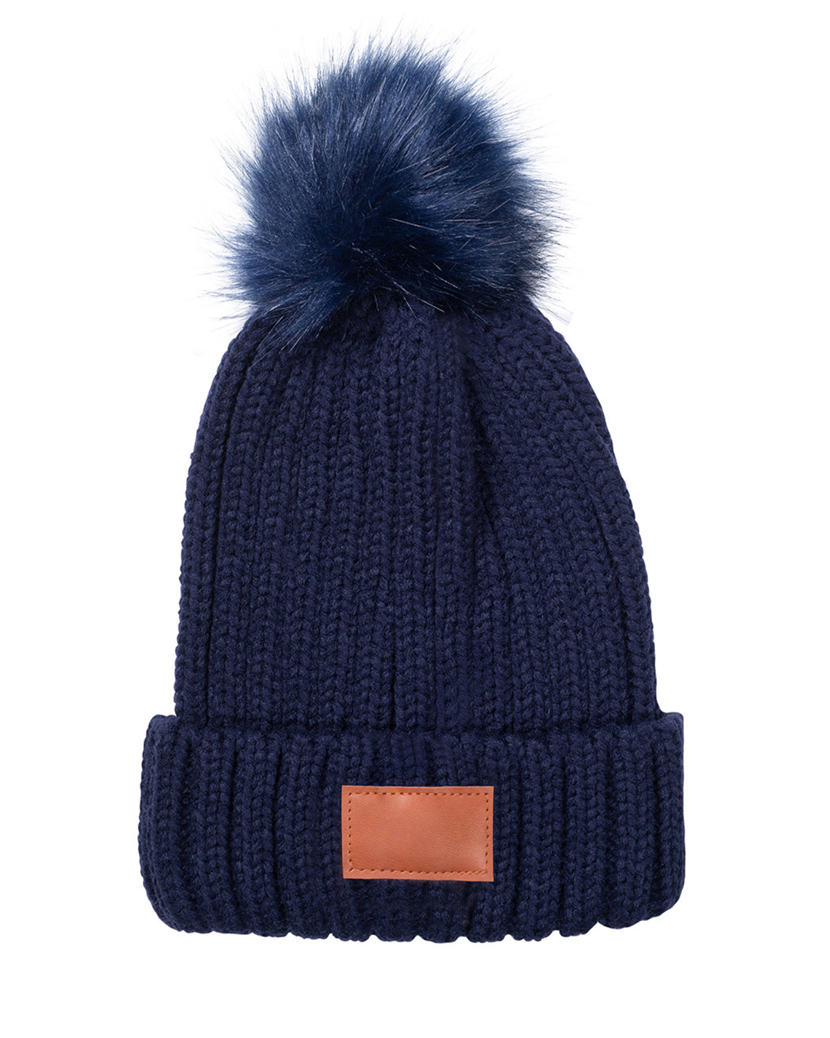 Knit Beanie With Fur Pom Pom 5