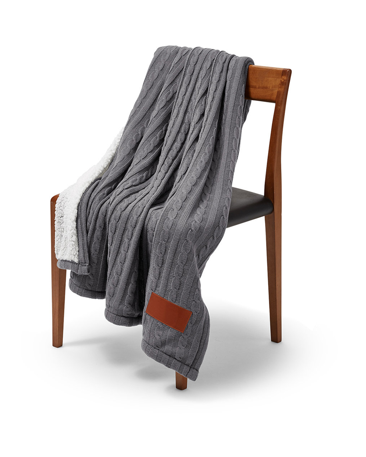 Cable Knit Sherpa Throw 7