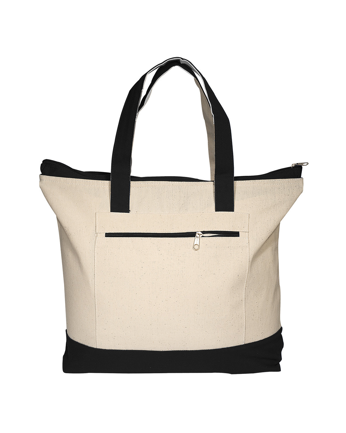 Zippered Cotton Canvas Tote Bag 19