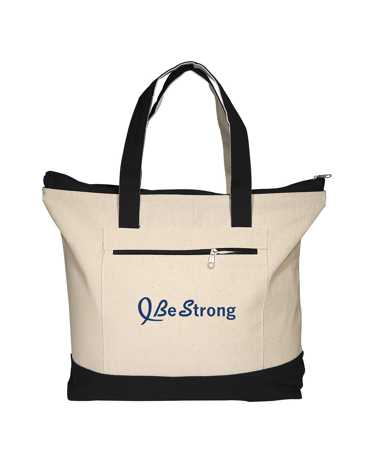 Zippered Cotton Canvas Tote Bag 12