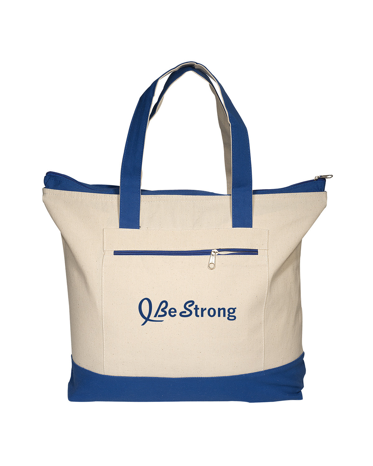 Zippered Cotton Canvas Tote Bag 21