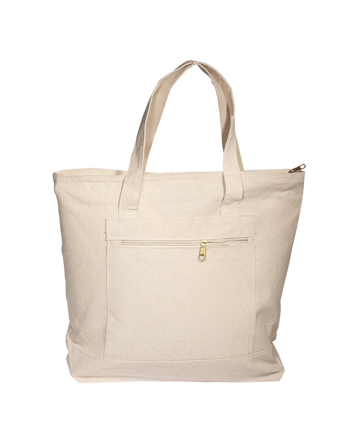 Zippered Cotton Canvas Tote Bag 16