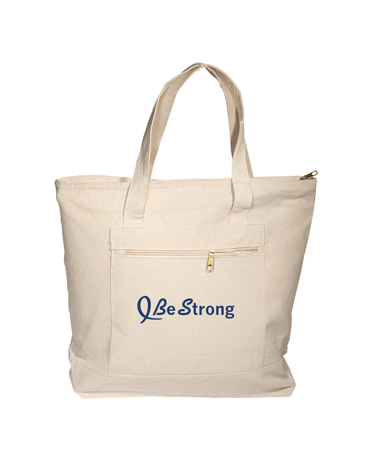 Zippered Cotton Canvas Tote Bag 17