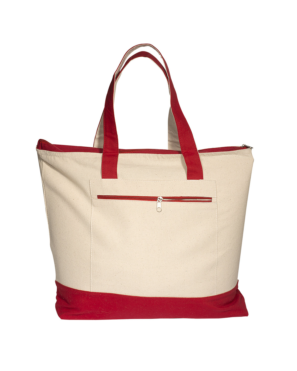 Zippered Cotton Canvas Tote Bag 18