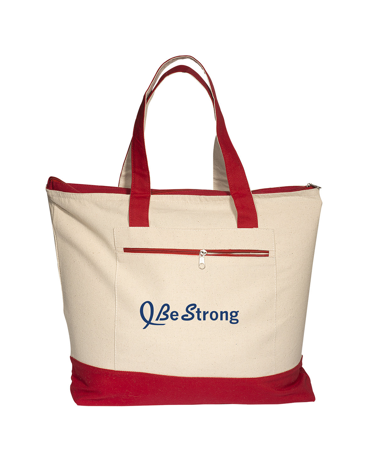 Zippered Cotton Canvas Tote Bag 11