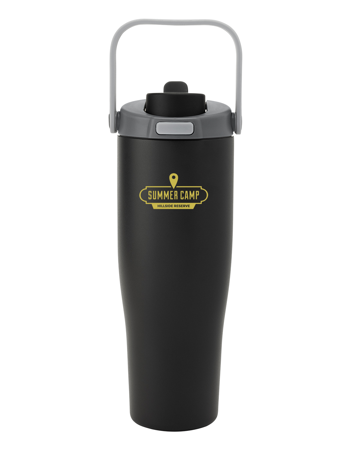30 oz Lily Recycled Stainless Steel Vacuum Tumbler with Flip Straw and Top Handle 24